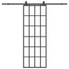 vidaXL Drsna vrata z opremo črna 76x205 cm ESG steklo