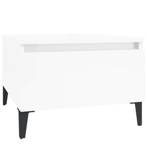 vidaXL Stranska mizica visok sijaj bela 50x46x35 cm inženirski les