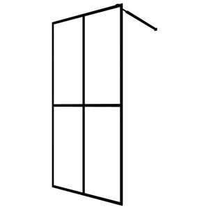 vidaXL Steklena pregrada za tu&scaron; mlečno kaljeno steklo 80x195 cm