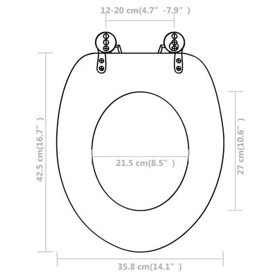 vidaXL Deska za WC školjko s pokrovom 2 kosa mediapan bela