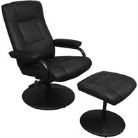 vidaXL TV fotelj s stolčkom za noge črno umetno usnje