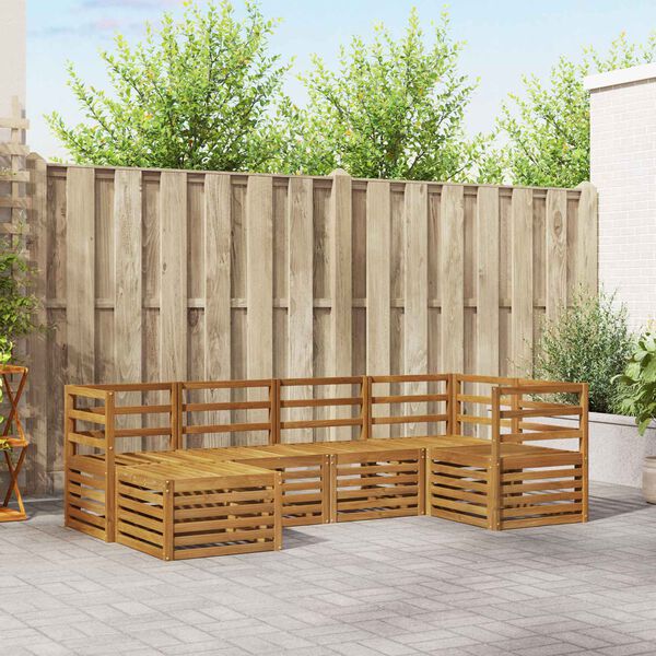 vidaXL Sedežne garniture 6 pcs Naravna Masiven les akacije