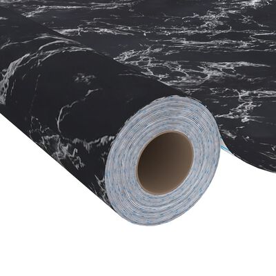 vidaXL Samolepilna folija za pohištvo črn kamen 500x90 cm PVC
