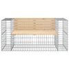 vidaXL Vrtna gabionska klop 143x71x65,5 cm trdna borovina