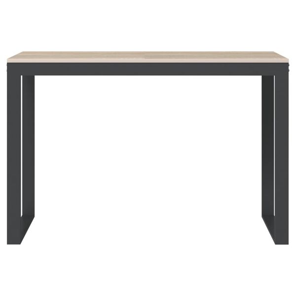 vidaXL Računalniška miza črna in hrast 110x60x73 cm iverna plošča