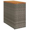 vidaXL Vrtna miza z leseno mizno plo&scaron;čo siva 58x27,5x55 cm poli ratan