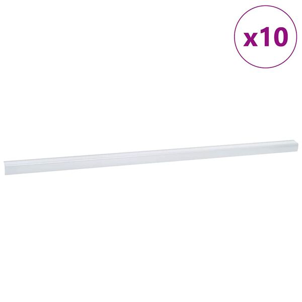 vidaXL Robniki za stopnice 10 pcs srebrna 67 x 3 x 2 cm Aluminij
