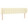 vidaXL Vzglavje z u&scaron;esi krem 203x23x78/88 cm umetno usnje