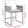 vidaXL Komplet za jedilnico v vrtu 9 pcs Svetlo siva poli ratan
