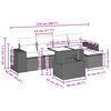 vidaXL Vrtna sedežna garnitura 6-delna z blazinami črna poli ratan
