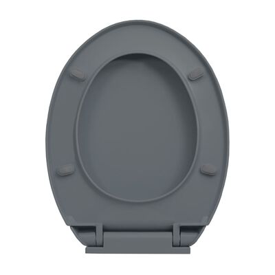 vidaXL WC deska s počasnim zapiranjem siva ovalna
