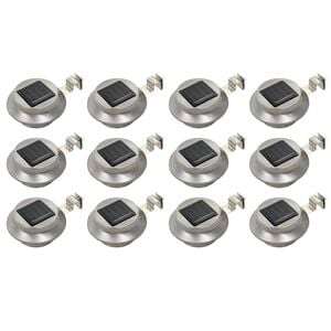 vidaXL Zunanje solarne svetilke 12 kosov LED okrogle 12 cm bele