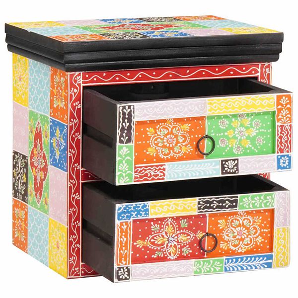 vidaXL Nočna omarica s predalom 2 pcs večbarvno 40 x 30 x 40 cm