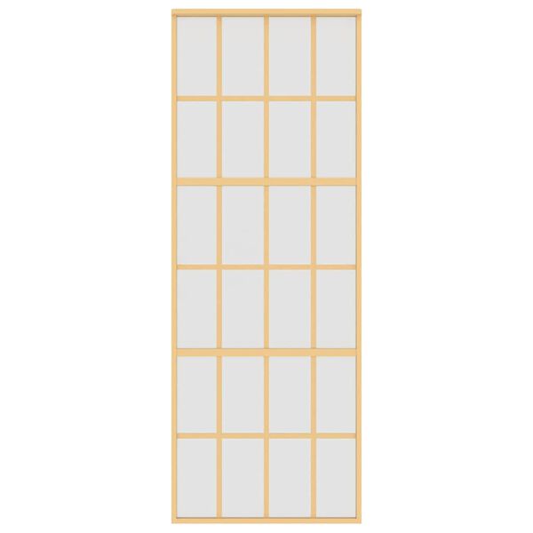 vidaXL Drsna vrata zlata 76x205 cm mat ESG steklo in aluminij