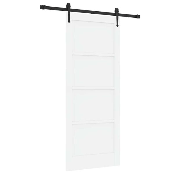 vidaXL Drsna vrata ORKDAL Bela 83 x 202 cm Masivno borovo les