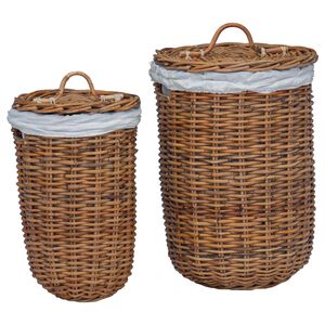vidaXL Ko&scaron;ara za pranje 2 pcs Rjava Kubu rattan