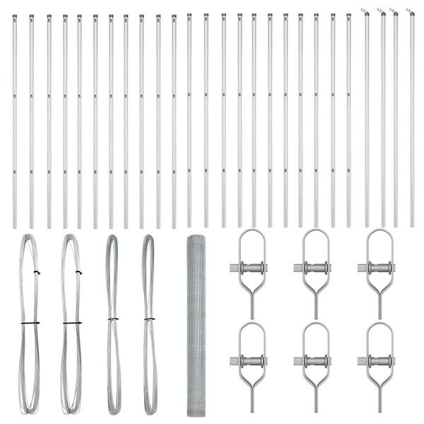 vidaXL Steber ograje. srebrna 50 x 1,6 m (13 mm mreža) Jeklo