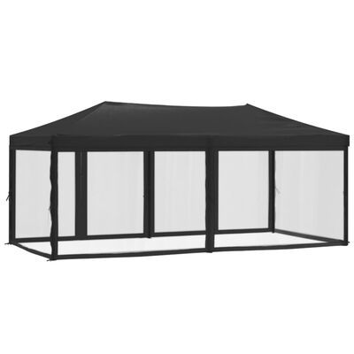vidaXL Zložljiv vrtni šotor s stranicami antracit 3x6 m