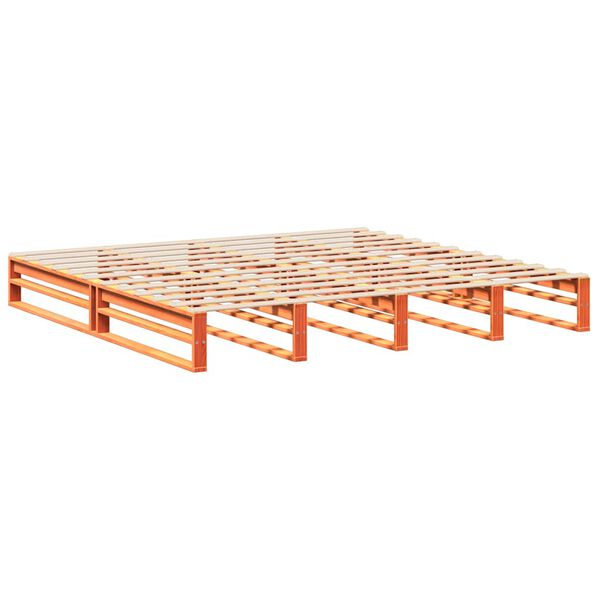 vidaXL Posteljni okvir brez vzmetnice vo&scaron;č. rjava 200x200 cm borovina