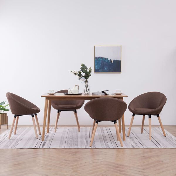 vidaXL Jedilni stoli 4 kosi rjavo blago