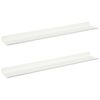 vidaXL Ležeča polica Montaža za steno 2 kos Bela 60 x 8,5 x 2,5 cm