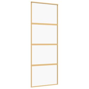 vidaXL Drsna vrata zlata 76x205 cm prozorno ESG steklo in aluminij