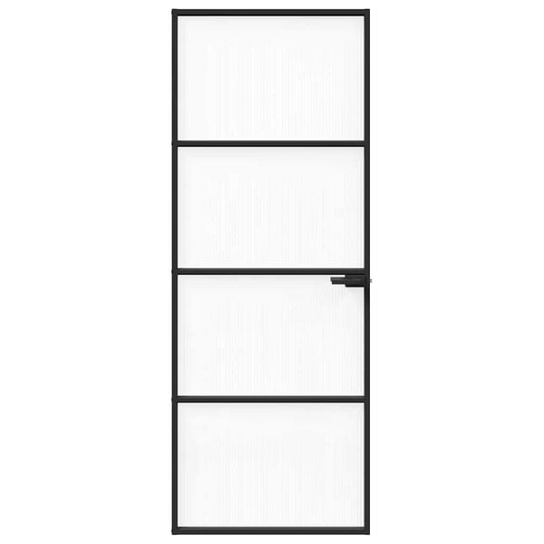 vidaXL Vhodna vrata 76 x 201,5 x 3,5 cm Aluminij in kaljeno steklo