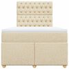 vidaXL Box spring postelja z vzmetnico krem 120x190 cm blago