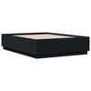 vidaXL Posteljni okvir črn 135x190 cm inženirski les