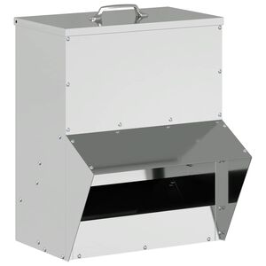 vidaXL Hranilnik za pi&scaron;čance srebrna 20 x 25 x 35 cm Cinkana jeklena