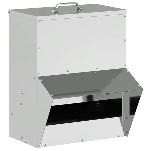 vidaXL Hranilnik za pi&scaron;čance srebrna 20 x 25 x 35 cm Cinkana jeklena