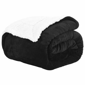 vidaXL Odeja Črna 130 x 150 cm 1 kg Flis