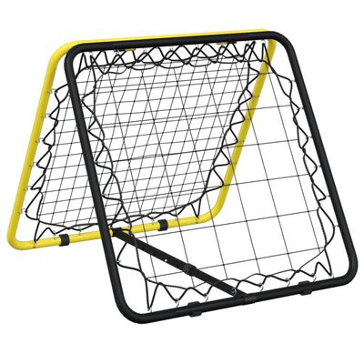 vidaXL Nogometna odbojna mreža dvojna nastavljiva rumena in črna jeklo