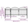 vidaXL Vrtna ograjna vrata zaobljena jeklo 2,25x4 m črna