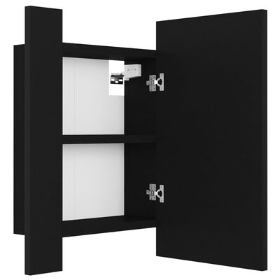 vidaXL LED kopalniška omarica z ogledalom črna 40x12x45 cm akril