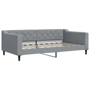 vidaXL Raztegljiva postelja svetlo siva 100x190 cm blago