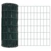 vidaXL Ograja s stebrom Zelena 0,4 x 25 m Jeklo in PVC