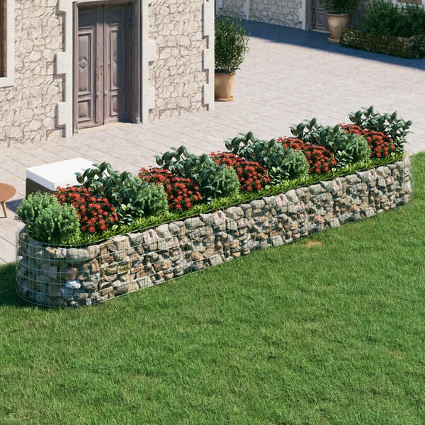 vidaXL Visoka greda gabion pocinkano železo 500x100x50 cm