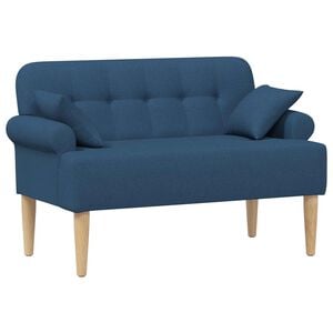vidaXL Dvojnica s gumbi Modra 120 x 65 x 79 cm Blago
