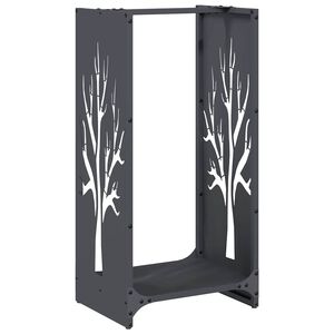 vidaXL Stojalo za drva antracitno 40x30x80 cm hladno valjano jeklo