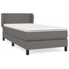 vidaXL Box spring postelja z vzmetnico siva 90x200 cm umetno usnje