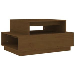 vidaXL Klubska mizica medeno rjava 80x55x40,5 cm trdna borovina