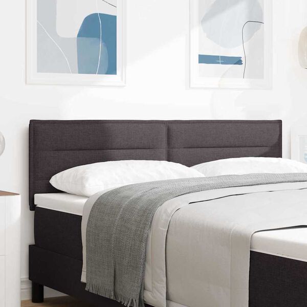 vidaXL Vzglavje Temno rjava 144 cm blago