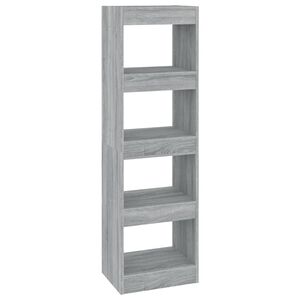 vidaXL Knjižna omara/pregrada siva sonoma 40x30x135 cm