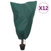 vidaXL Prevleka za rastline iz flisa z vrvico 12 kosi 70 g/m&sup2; 0,8x1,2m