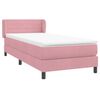 vidaXL Box Spring postelja z vzmetnico Pink 100x220 cm Velvet