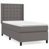 vidaXL Box spring postelja z vzmetnico siva 80x200 cm umetno usnje