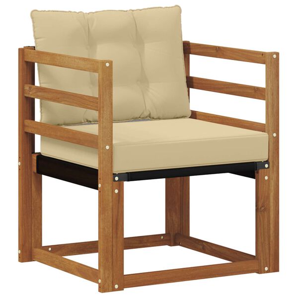 vidaXL Zunanji kavč Masivno akacijevo les in Textilene Naravna