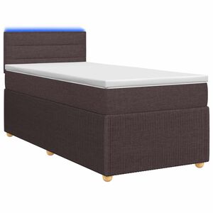 vidaXL Postelja boxspring z vzmetnico Temno rjava 80 x 200 cm Blago