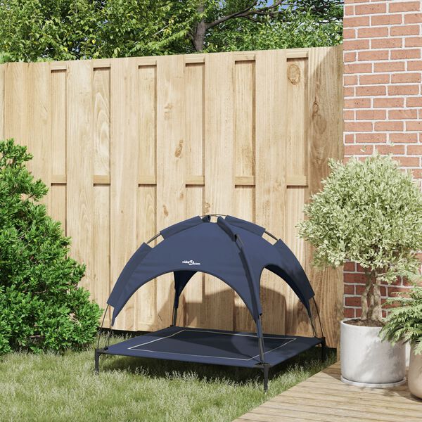 vidaXL Ležišče za psa Temno modra 90 x 81 x 80,5 cm Jeklo